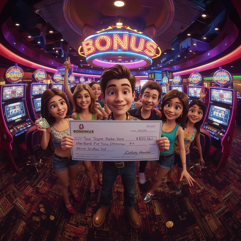 bonus dans les mains de l'homme au casino DIAMONDS REELS CASINO