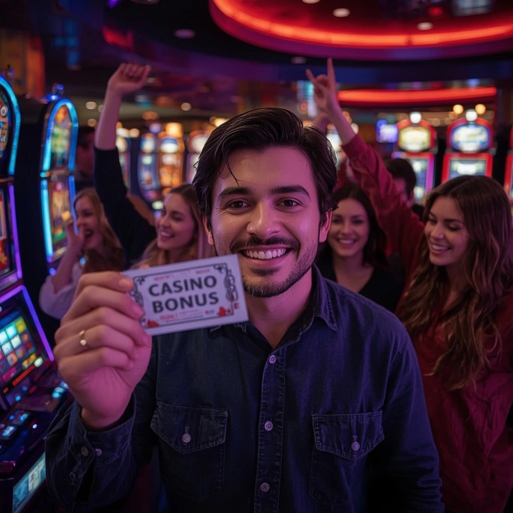 une personne avec un bonus Diamonds Reels Casino